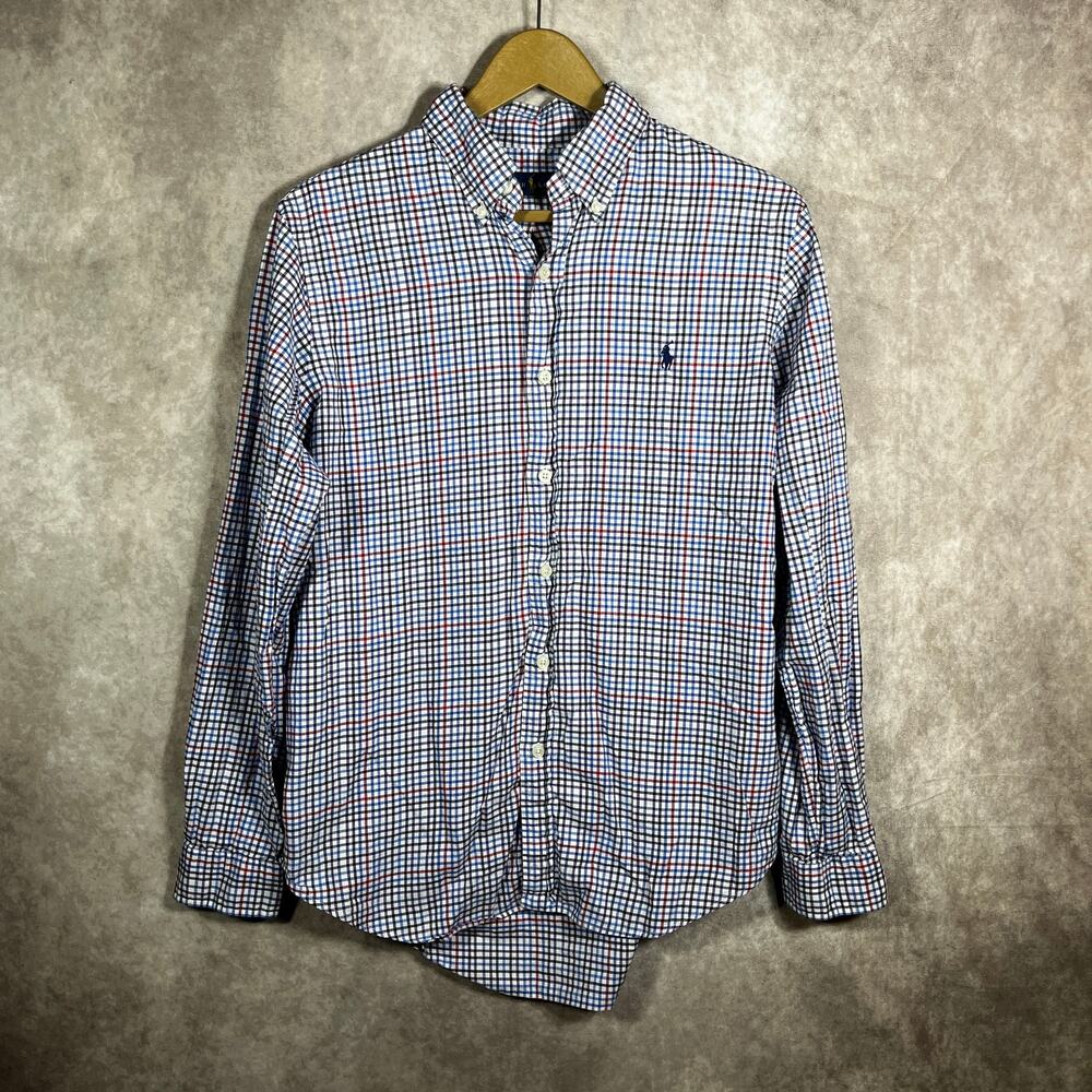 Ralph Lauren Shirt Mens Medium Multicolor Gingham Button Casual Preppy Work